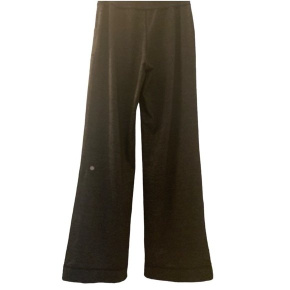 Lululemon knit lounge and relaxing wide leg pants. Black gray color. Very soft. - Picture 3 of 6